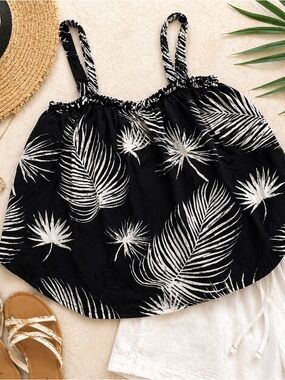 Hurley Palm Print Tank Top Flowy Beachy Resort Cami Small